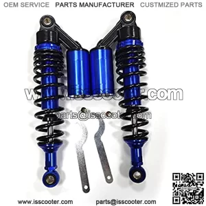 Forever universal 340mm Motorcycle Air Shocks Absorber Fit for ATV Go Kart Quad Dirt Sport Bikes(Blue/Black,1 Pair) (blue)