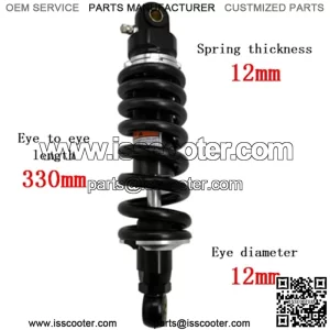 330mm 13 inch 12mm Spring Universal Motorbike Air Shock Absorber Rear Suspension ATV Quad Scooter Dirt Bike For 50cc 75cc 90cc 125cc 150cc 250cc 300cc