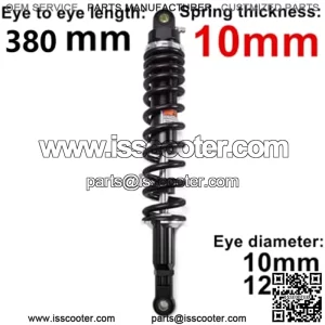 380mm 14.96 inch 10mm Spring Universal Motorbike Air Shock Absorber Rear Suspension ATV Quad Scooter Dirt Bike For YZF-R1 YZF-R6 YZF-125 XC EXC XCF