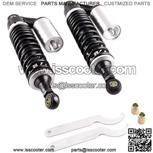 Pair 320mm Universal Motorcycle Rear Air Shock Absorbers for ATV Go Kart Quad Dirt Sport Bikes ( black&silver)