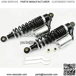 One Pair 320mm Universal Motorcycle Air Shock Absorbers ATV Go Kart Quad Dirt Sport Bikes (Black Silver)