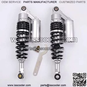 13 3/8" 340mm A Pair Air Shocks Absorber Compatible with Honda Yamaha Motorcycle ATV 2PC(Black/Silvery)