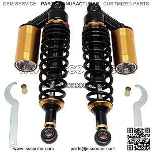 320mm Universal Motorcycle Rear Air Shock Absorbers Adjustable Rear Shock For Honda Suzuki Yamaha Go Kart dirt Scooters Street Sport Bike 12.6" Black Gold 2pc