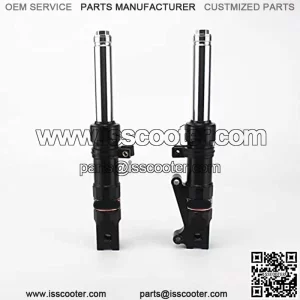 300MM Low Down Cnc Front Forks Shocks & 340MM For Honda Ruckus Scooter GY6 Nps50 Af58 Zoomer Dio Gy6 USDM Motorcycle Parts (Black)