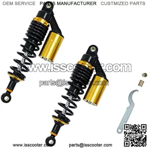 340mm Universal Motorcycle Rear Air Shock Absorbers Compatible with 150CC-750CC Karting Scooter ATV Yamaha Suzuki Honda Kawasaki LR340