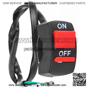 Cara Universal Motorcycle 7/8" Handlebar Switch ON-OFF Button Switch DC 12V for U5 U7 U2 LED Headlight Angel Eyes Spotlight Scooter ATV Snowmobile (Red)