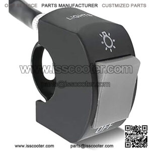 Motorcycle Headlight Switch Handlebar Toggle Switch with On Off Push Button for U5 U7 U2 Motorcycles Scooter Electrombile Motorbike-7/8inch 22mm(Grey)