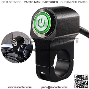 12v 10A Motorcycle Bike ATV 7/8inch Handlebar CNC Switch for Headlight Hazard Brake Fog Light ON Off Switches (Green)