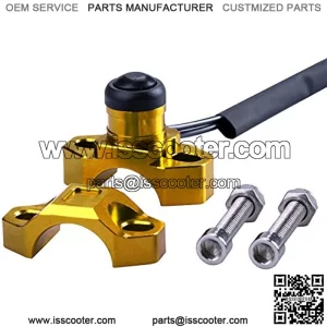 ORAEVY CNC Universal Motorcycle Engine Stop Start Kill Switch Button with Mounting Backplate Compatible with Suzuki RMZ250 RMZ450 DRZ400 - Gold