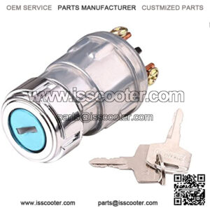 Ignition Switch with Key, Lenmumu Universal 3 Wire Engine Starter Switch for Car, Motorcycle, Tractor, Forklift, Truck, Scooter, Trailer, Agricultural Modified Car