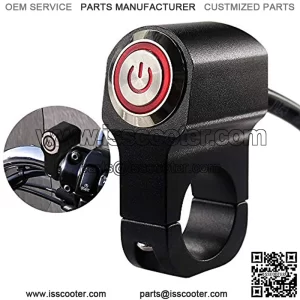 12v 16A Waterproof Motorcycle ATV 7/8inch Handlebar Button Switch Headlight Hazard Brake Fog Light ON Off Switches (Red)