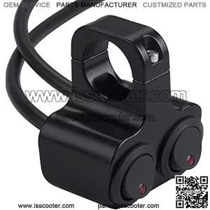 Universal Aluminium Motorcycle Handlebars Switch Double Control Kill Button Headlight Switch/Hazard Brake Fog Light ON Off Switches- 7/8" red