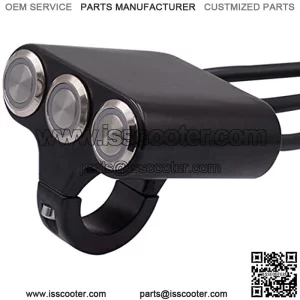 Motorcycle Handlebar Switch ATV Handlebar Light LED Universal Handlebar Controls Triple Head Adjustable Mount Bike Headlight On Off Light Black
