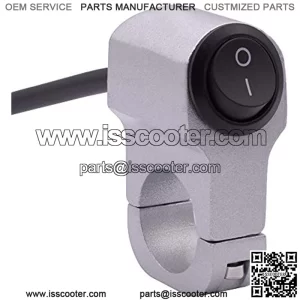 7/8" Motorcycle Handlebar Headlight Control Waterproof Handlebar Light Switch Horn Mount On Off Button for ATV Motorbike Silver