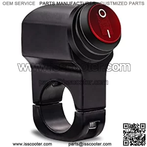 Motorcycle Handlebar Switch 7/8" 12V ATV Handlebar Aluminium Alloy Waterproof Switches with Red Light for Motorcycle Light Bike Light Spotlight (1)