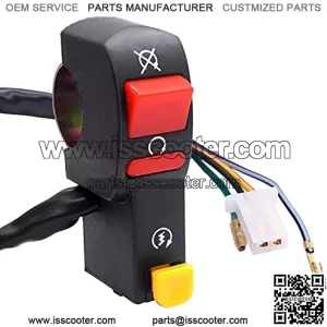 12v 7/8Universal Motorcycle ATV Modified Flameout Fan Start Headlight Control Switch Switch with Yellow Horn Push Button Switch F005