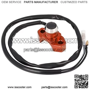 CYCLE Aluminum Alloy Motorcycle Handlebar Control Horn Start Switch Button Momentary Action with Two Connectors Orange