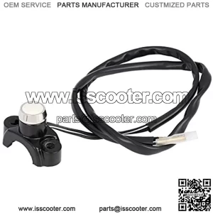 CYCLE Aluminum Alloy Motorcycle Handlebar Control Horn Start Switch Momentary Action Button with Two Connectors White Button