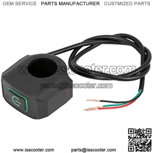 CYCLE Plastic Motorcycle Handlebar Headlight Switch Button with Green Indicator Light
