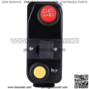 Handlebar Switch Motorcycle Handlebar Mount Switches with Horn Turn Signal High Low Beam Control Black 7/8"