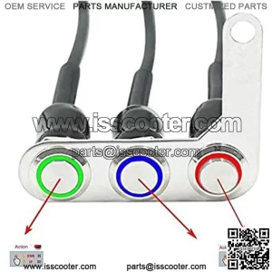 Universal Stainless Steel LED Motorcycle Switch ON-OFF Handlebar Adjustable Mount Waterproof Switches Button DC12V Fog Light (E-3)