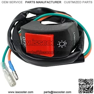 7/8" Motorcycle Handlebar Mount Headlight Fog Light Spot Lights Switch with Two Bullet Connector DC 12V Electrical System