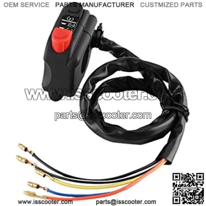 Handlebar Switch 22mm 7/8inch Weatherproof Motorcycle Handlebar Mount Switch Assembly for Motorbikes ATVs Scooters Universal Plastic Metal