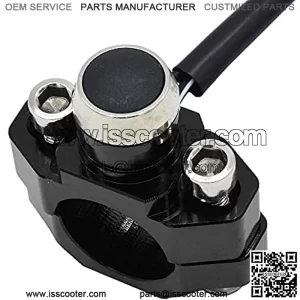 Aluminum 7/8" Motorcycle Handlebar Control Horn Start Switch Button Momentary Action with Two Bullet Connectors Black