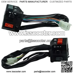 Universal Motorcycle Handlebar Control Switches Motocross ATV Off-Road Stain Pit Bike Scooter Motorbike Switch (Color : Black)