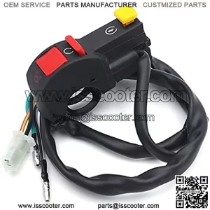 XH3104-B-02 Black Universal 7/8 Inches 22mm Handle Bar ON/OFF Starter Switch Compatible with ATV Scooter Dirt BikeSuzuki Yamaha Kawasaki Harley Aprilia Vesp BMW