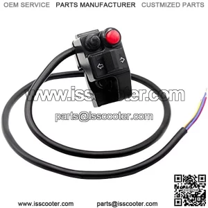 7/8" 22mm Aluminum Alloy Motorcycle Offroad Handlebar Mount Horn Beam Winker Turn Single Push Button Switch Control