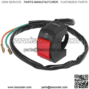 DC 12V 7/8" 22mm Motorcycle Handlebar Switch Scooter Headlight Toggle Switch with on Off Push Button Red