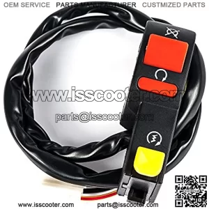 Motorcycle Black Handlebar Electric Start 7/8" Ignition Start Button Headlight on off Switch Control For Motorbike