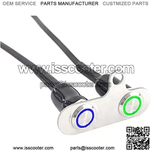 Universal Stainless Steel LED Motorcycle Switch ON-Off Handlebar Adjustable Mount Waterproof Switches Button DC12V Fog Light (Blue-Latching Green-Momentary)