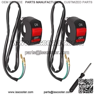 2 interruptores para faros de motocicleta, interruptor de encendido y apagado del manillar, interruptor impermeable, interruptor de foco para bicicleta, motocicleta, scooter, parte de giro para U5, U7