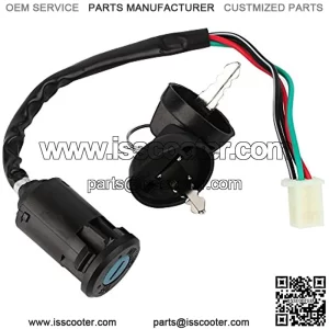 Llave de interruptor de encendido con 4 cables con tapas para motocicleta, interruptor de arranque de 4 pines para scooter de 50 cc, 70 cc, 90 cc, 110 cc 125 cc ATV Dirt Bike Off-Road Moto TAOTAO SUNL