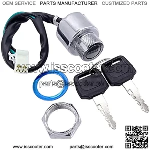 Piezas de motocicleta 4 cables scooter elctrico Canal de Bloqueo de interruptor de teclas de teclado de kart de metales de ciclomotor Compatible con motocicletas de kart de 4 rue