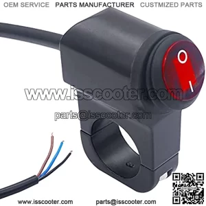 Motorcycle Handlebar Switch with Red LED 12V Waterproof On/Off 7/8" 22mm CNC Aluminum Spotlight Headlight Handlebar Light Switch K-F014