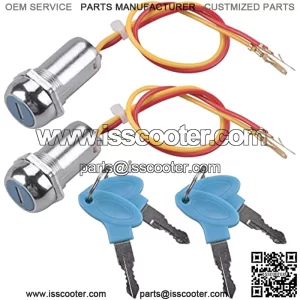 2 Pack 2 Wires Ignition Switch Key Starter Switch with 4 Keys  On-Off for Electric Scooter ATV Moped Go Kart