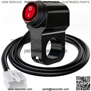 Motorcycle Handlebar Switch Plug and Play 12V ATV Handlebar Light Switch Push Button Waterproof ON Off Switches for ATV UTV Driving Lights- Fits 7/8" Handlebars (22mm)