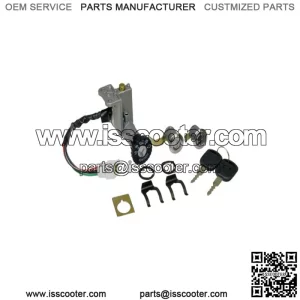 50cc, 125cc, and 150cc Scooter Ignition Module (Key Switch) Complete Assembly with Keys and 4 Pin Connector