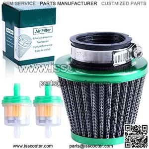 38mm Green Air Filter With Two 5mm Gas Fuel Filter For GY6 50cc Moped Scooter 110cc 125cc Dirt Pit Bike Apollo 150cc 200cc Motorcycle ATV Quad