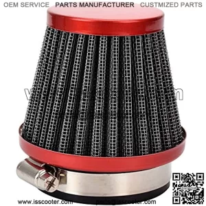 48mm to 50mm Air Intake Filter Cleaner for Honda CB 250 Yamaha DT250 DT250MX Suzuki GS250 GS250T Kawasaki Ninja 250 300 Sport Motorcycle ATV Scooters Moped Red