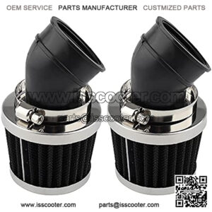 35mm Air Filter 45 Degree Angle Bend for 50cc 70cc 90cc 110cc 125cc Motorcycle ATV Dirt Bike Go Kart Quad Scooter Moped Pit Dirt Pocket Mini Bike(2 of pack)