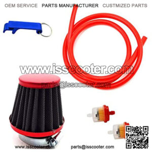 Red 38mm Air Filter Fule Cleaner Gas Line Hose For 50cc 70cc 90cc 110cc 125cc Dirt Pit Bike ATV Quad Monkey Bike Motocross Motorcycle Go Kart Cart And GY6 50cc QMB139 Engine Scooter Moped