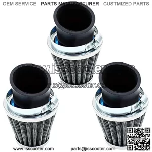 3PCS 1.65inch 41mm 42mm 43mm Air Filter Cleaner 45 Degree Angled Compatible for 125cc-150cc 200cc 250cc Motorcycle ATV Quad Scooter Go Kart Moped Dirt Pocket Mini Super Bike GY6 PZ24 PZ30 CG