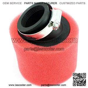 Universal 35mm Red Angled Double Foam Pod Air Filter Compatible for 50cc 70cc 90cc 110cc 125cc Motorcycle Yamaha Suzuki ATV Quad Scooter Go Kart Moped Pit Dirt Bike Racing Bike