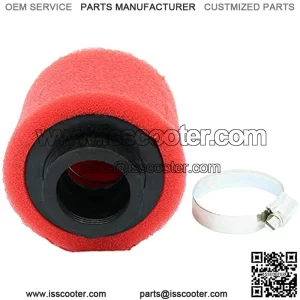 Universal 42mm 1.65inch Red Double Foam Pod Performance Air Filter Compatible forPit Dirt Bike 125cc 150cc 200cc 250cc GY6 Motorcycle ATV Scooter Quad Go Kart Moped Yamaha 41mm 43mm KH400