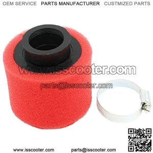 Universal 35mm Red Double Foam Pod Performance Air Filter Cleaner for 50cc 70cc 90cc 110cc 125cc Motorcycle ATV Quad Scooter Go Kart Moped Pit Dirt Racing Super Pocket Bike Yamaha Suzuki