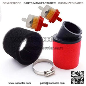 Motorcycle Racing 48mm Bent Foam Air Filter + Fuel Cleaner Filter For Pit Pro Dirt Trail Motor Bike GY6 Moped Scooter ATV Quad Motocross